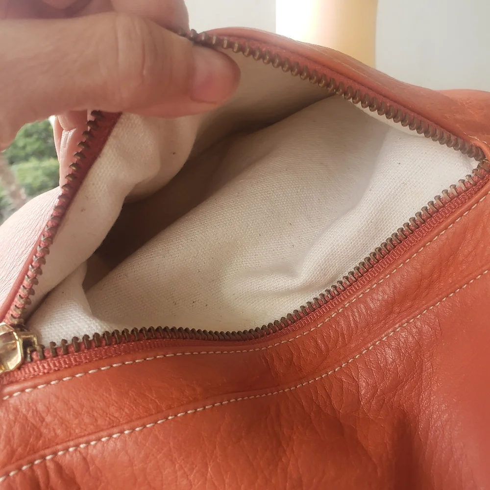 Pietro Alessandro New York Orange leather Hobo Bag